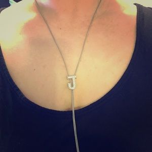 Adjustable “J” silver necklace